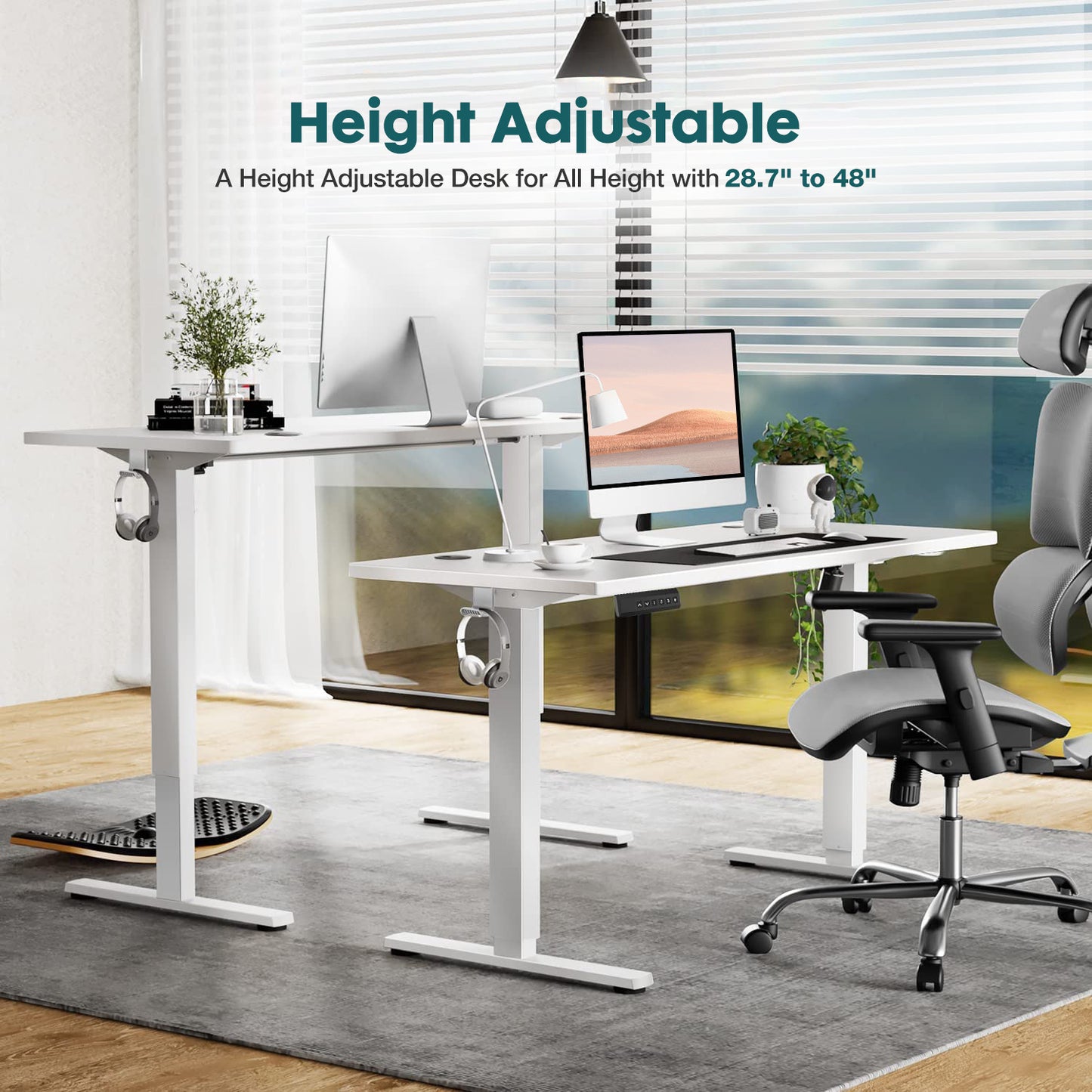Ergonomic Electric Standing Desk – Height Adjustable Sit Stand Office Desk with Memory Presets