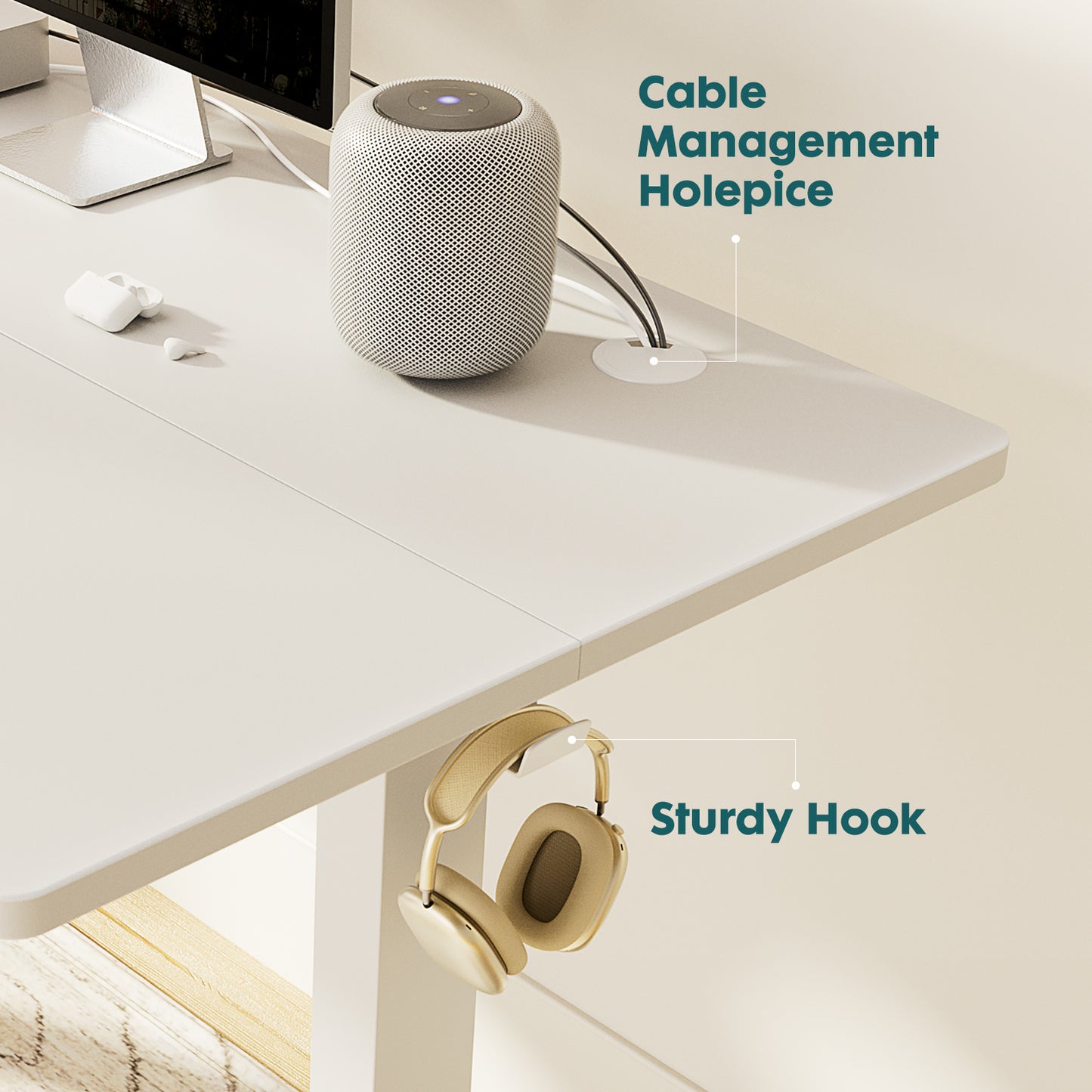 Ergonomic Electric Standing Desk – Height Adjustable Sit Stand Office Desk with Memory Presets